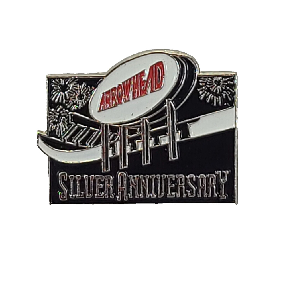 Vintage Arrowhead Stadium 1997 Silver Anniversary Lapel Hat Pin KC Chiefs